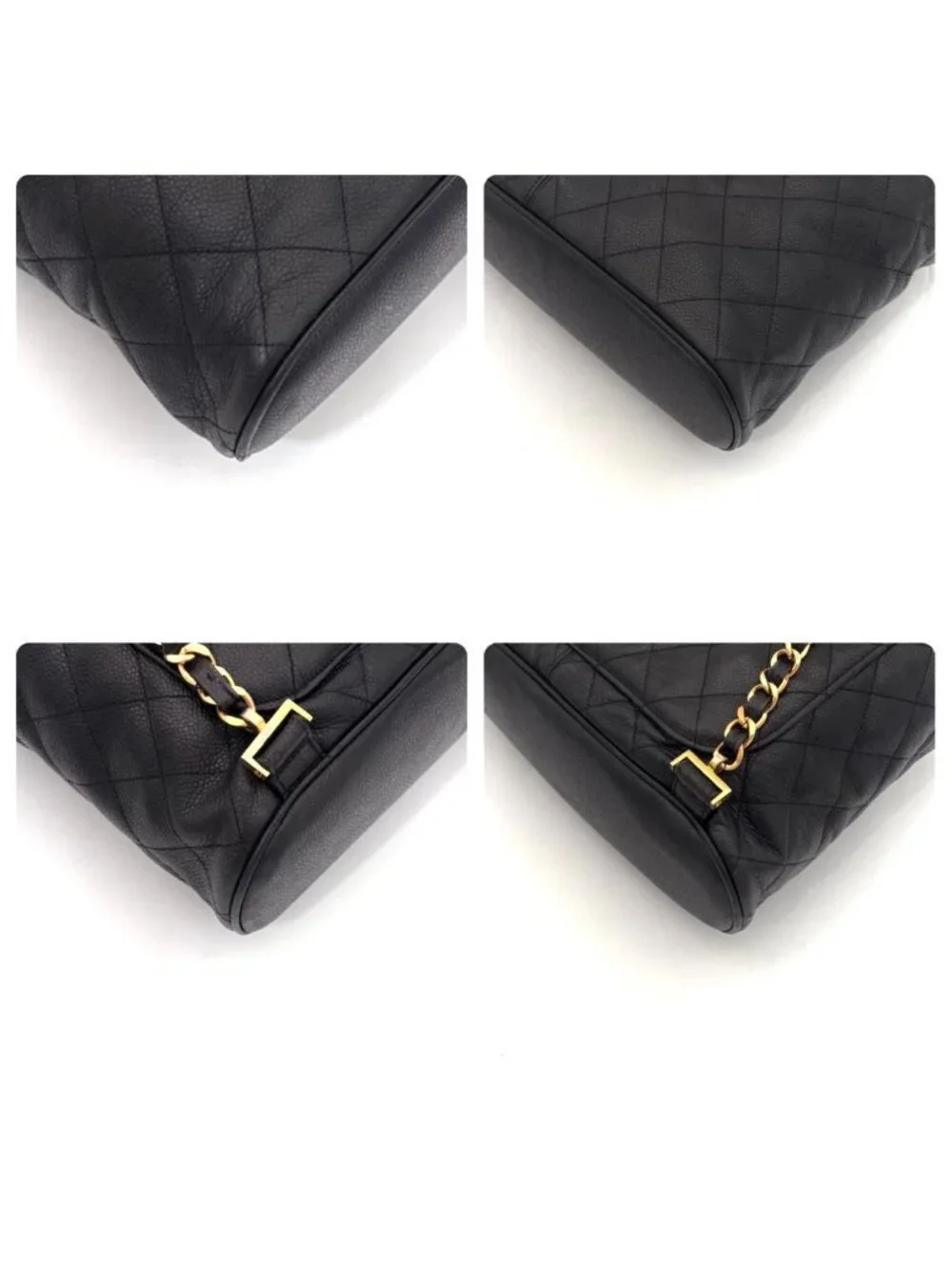Chanel Quilted Caviar Leather Chain Backpack Black